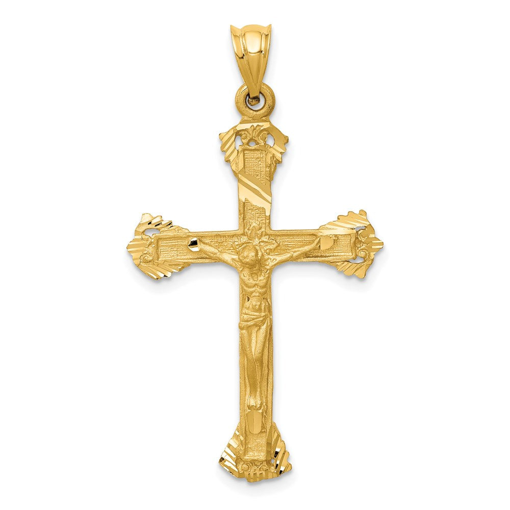 14k Yellow Gold 23 mm Jesus Crucifix Charm (2.6 grams)