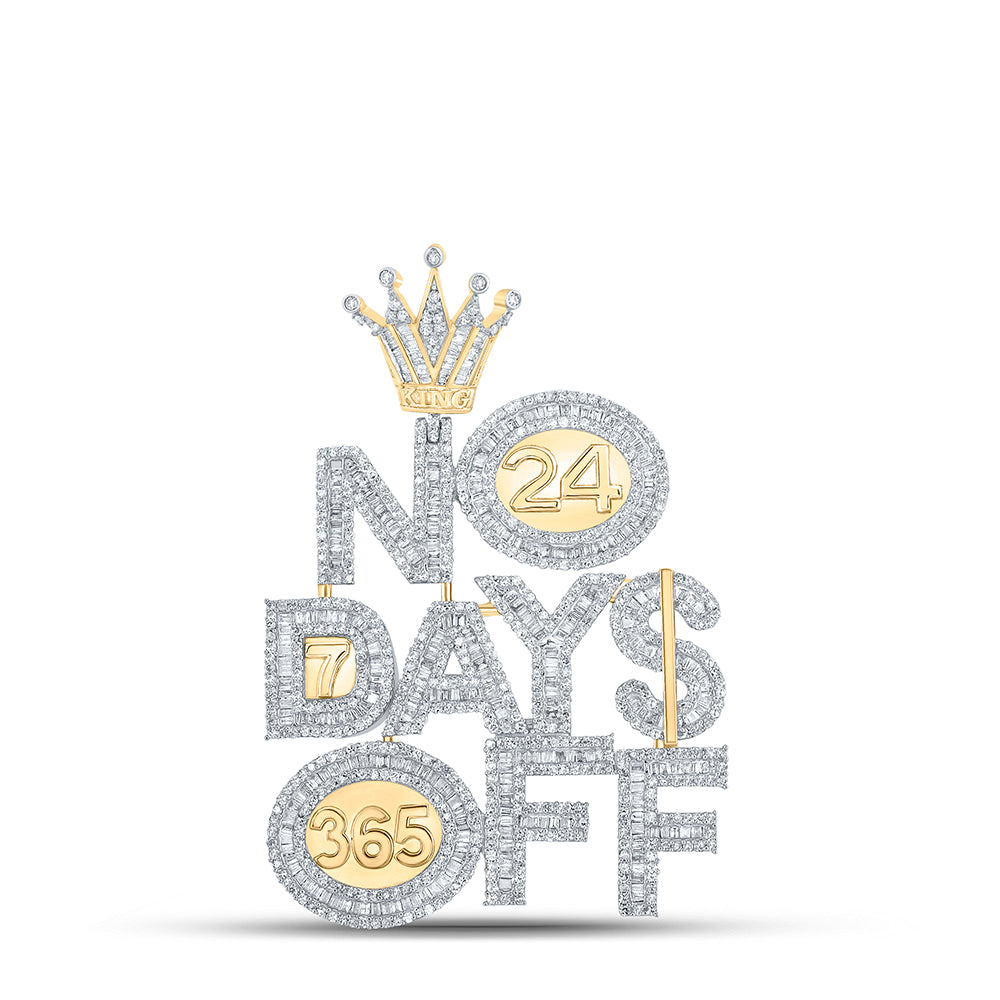 10Kt Yellow Gold 3 3/8Ctw-Dia Nk No Days Off Mens Charm (17.55 grams)