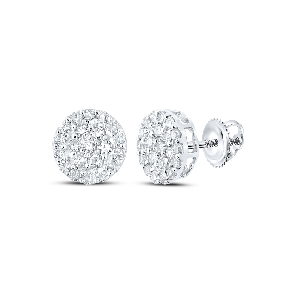 10Kt White Gold 1/4Ctw-Dia Nk Round Earring (0.89 grams)