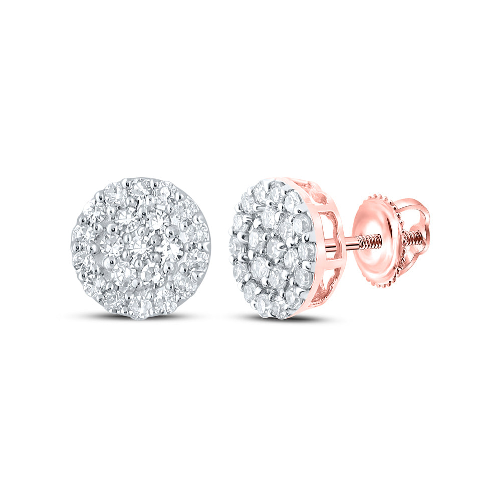 10Kt Rose Gold 1/4Ctw-Dia Nk Round Earring (0.92 grams)