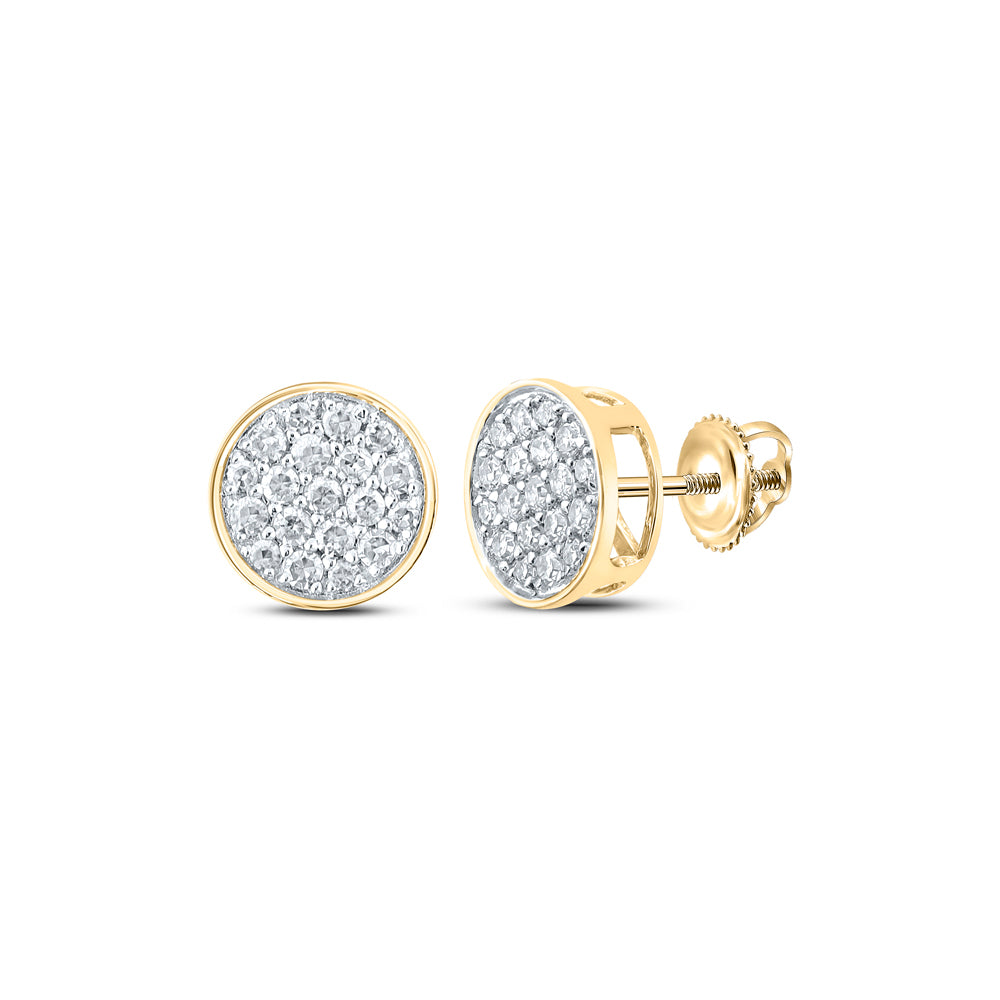 10Kt Yellow Gold 1/4Ctw-Dia Nk Round Earring (0.98 grams)