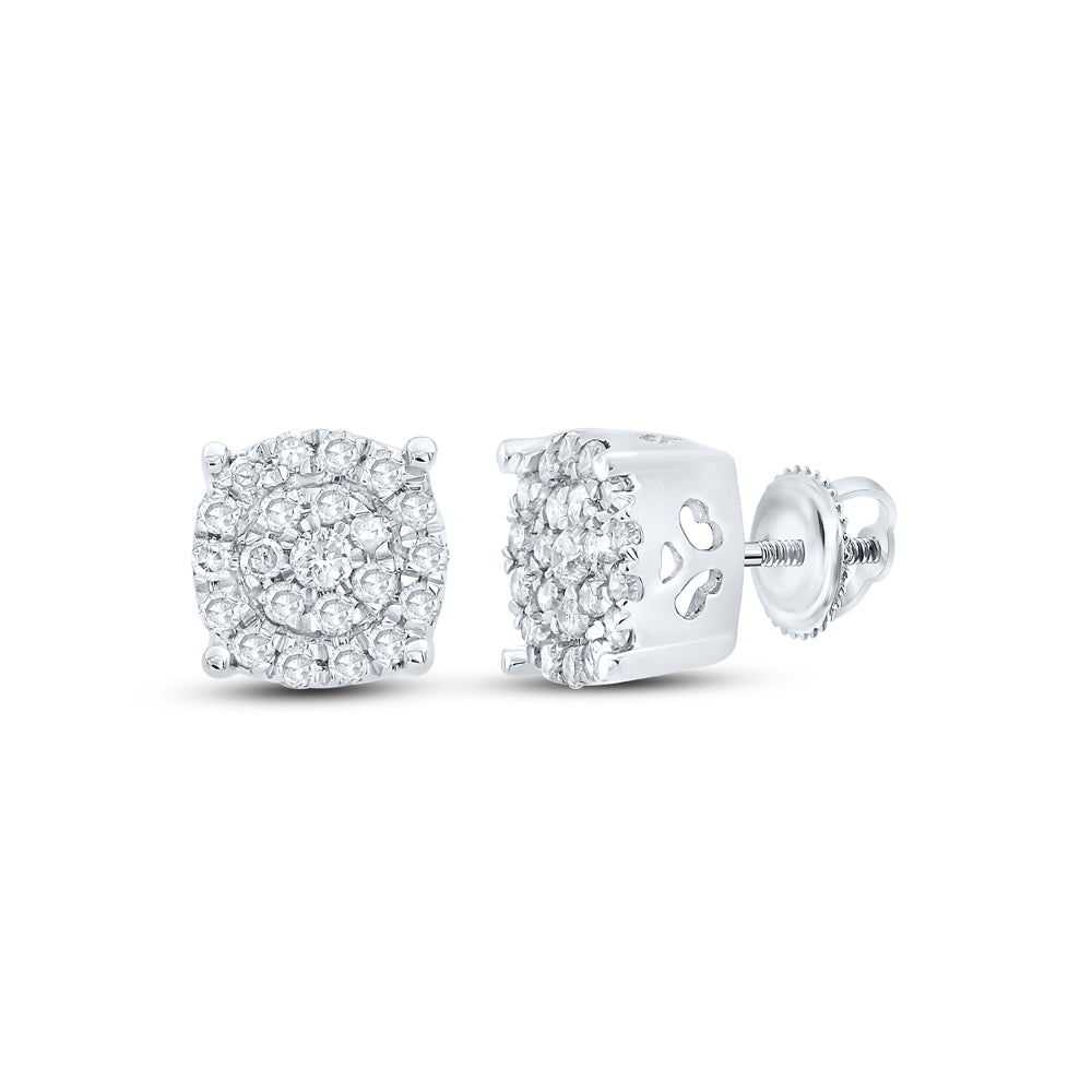 10Kt White Gold 1/8Ct-Dia Nk Fashion Round Earring (1.03 grams)