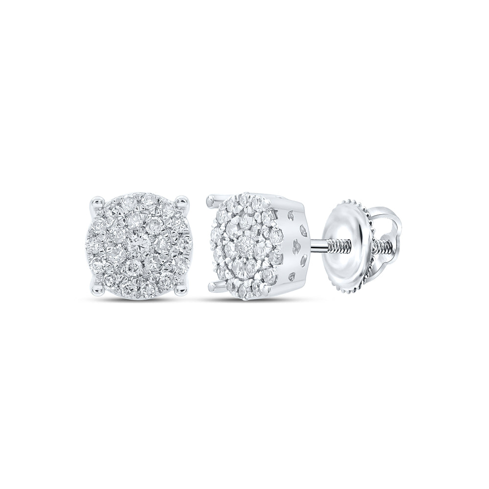 10Kt White Gold 1/4Ct-Dia Nk Fashion Round Earring (1.26 grams)