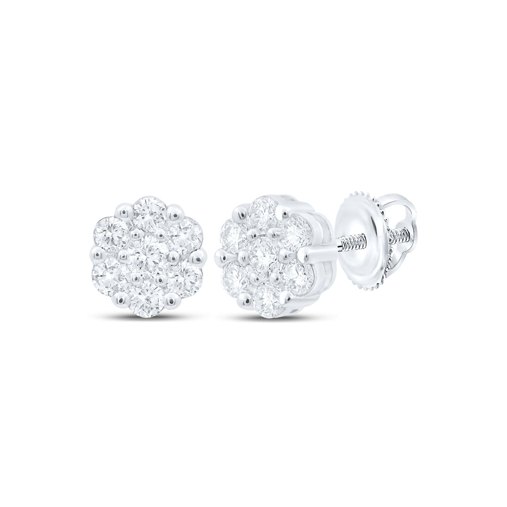 3/4Ctw-Dia Nk Flower Earring (1.58 grams)