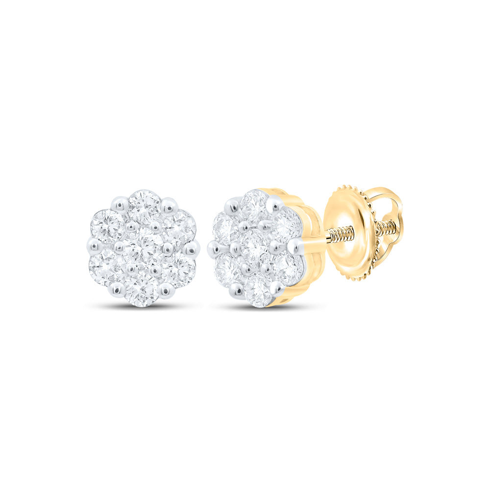 3/4Ctw-Dia Nk Flower Earring (1.81 grams)