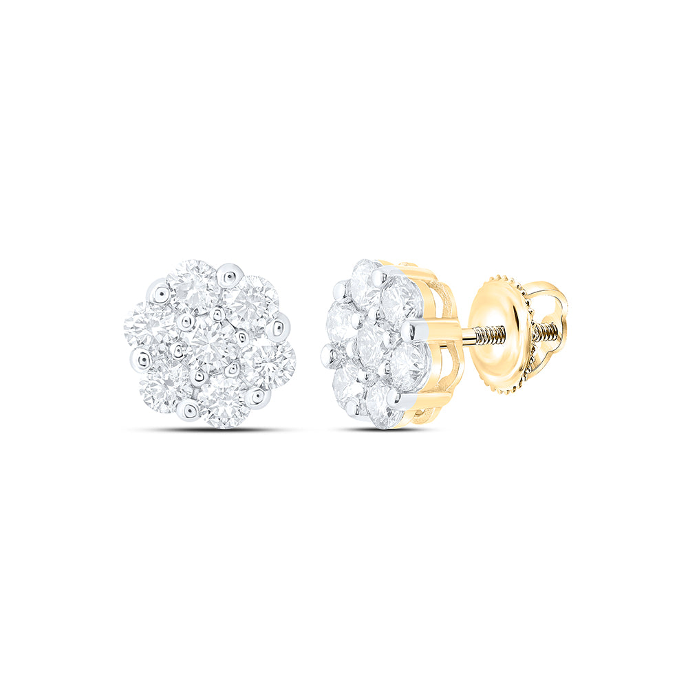1 1/2Ctw-Dia Nk Flower Earring (2.38 grams)