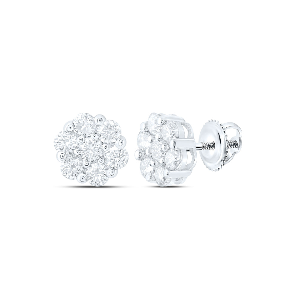 1 1/2Ctw-Dia Nk Flower Earring (2.47 grams)
