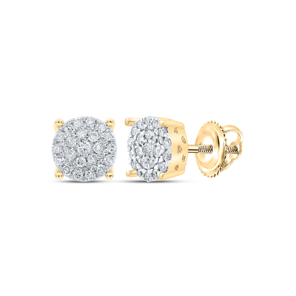 10Kt Yellow Gold 1/4Ct-Dia Nk Fashion Round Earring (1.25 grams)