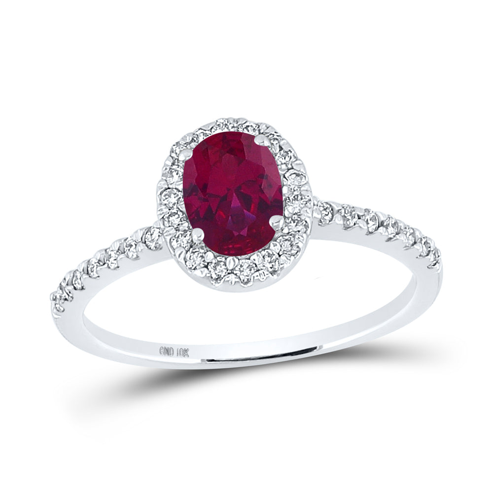 1/4Ctw-Dia 1 Ct-Ruby Synthetic Gemstone Ring (1.82 grams)