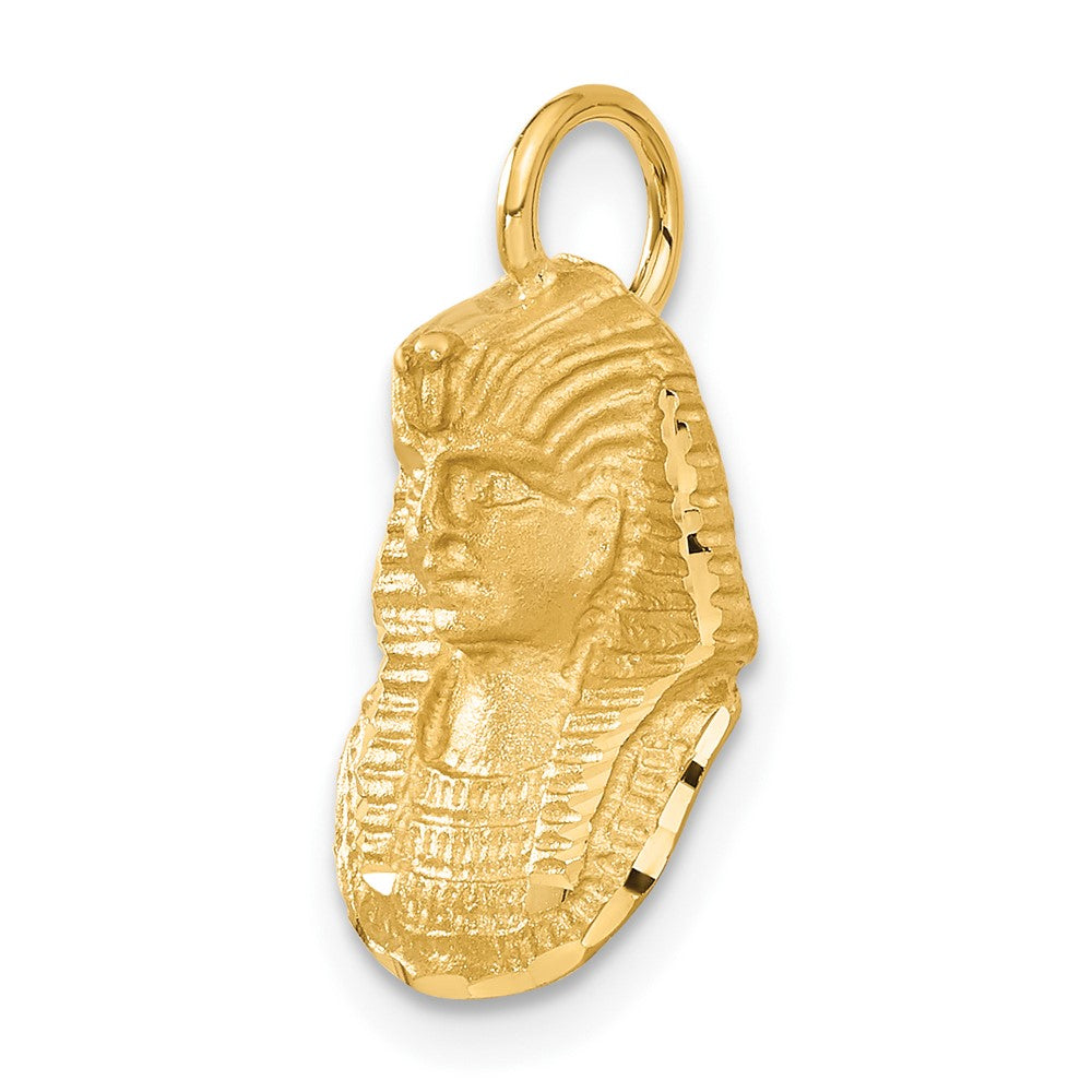 14k Yellow Gold 11 mm Satin D/C King Tut Charm (2.08 grams)