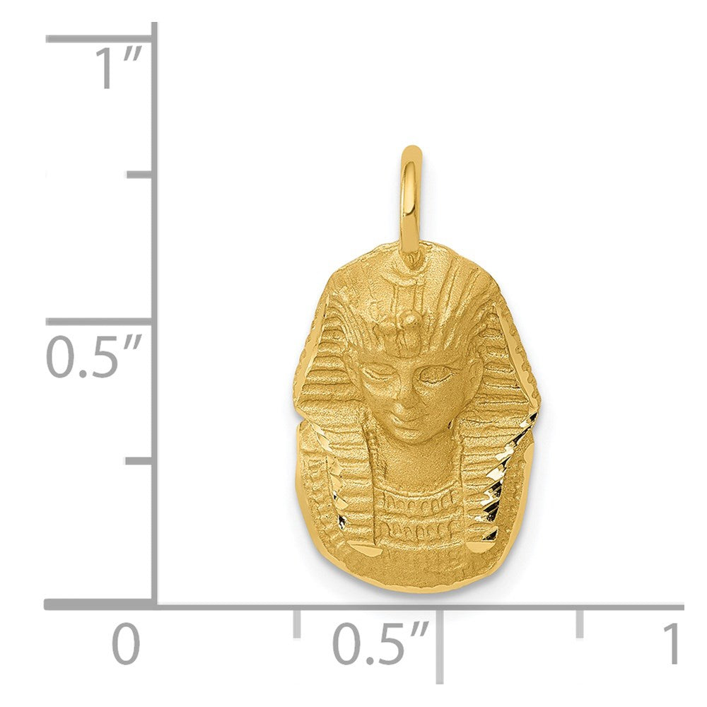 14k Yellow Gold 11 mm Satin D/C King Tut Charm (2.08 grams)