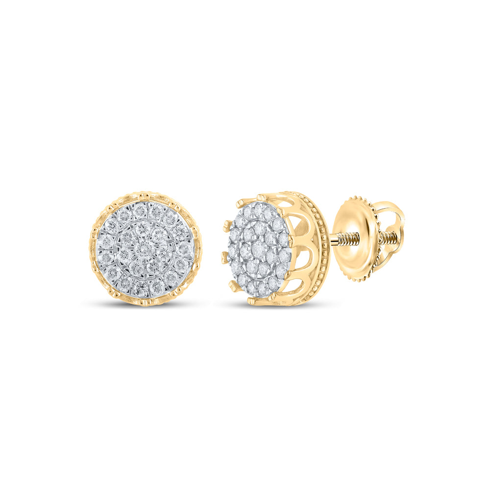 3/4Ctw-Dia Nk Crown Round Shape Earring (3.08 grams)