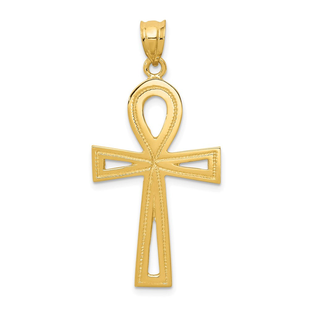 14k Yellow Gold 19 mm Ankh Cross Charm (2.67 grams)