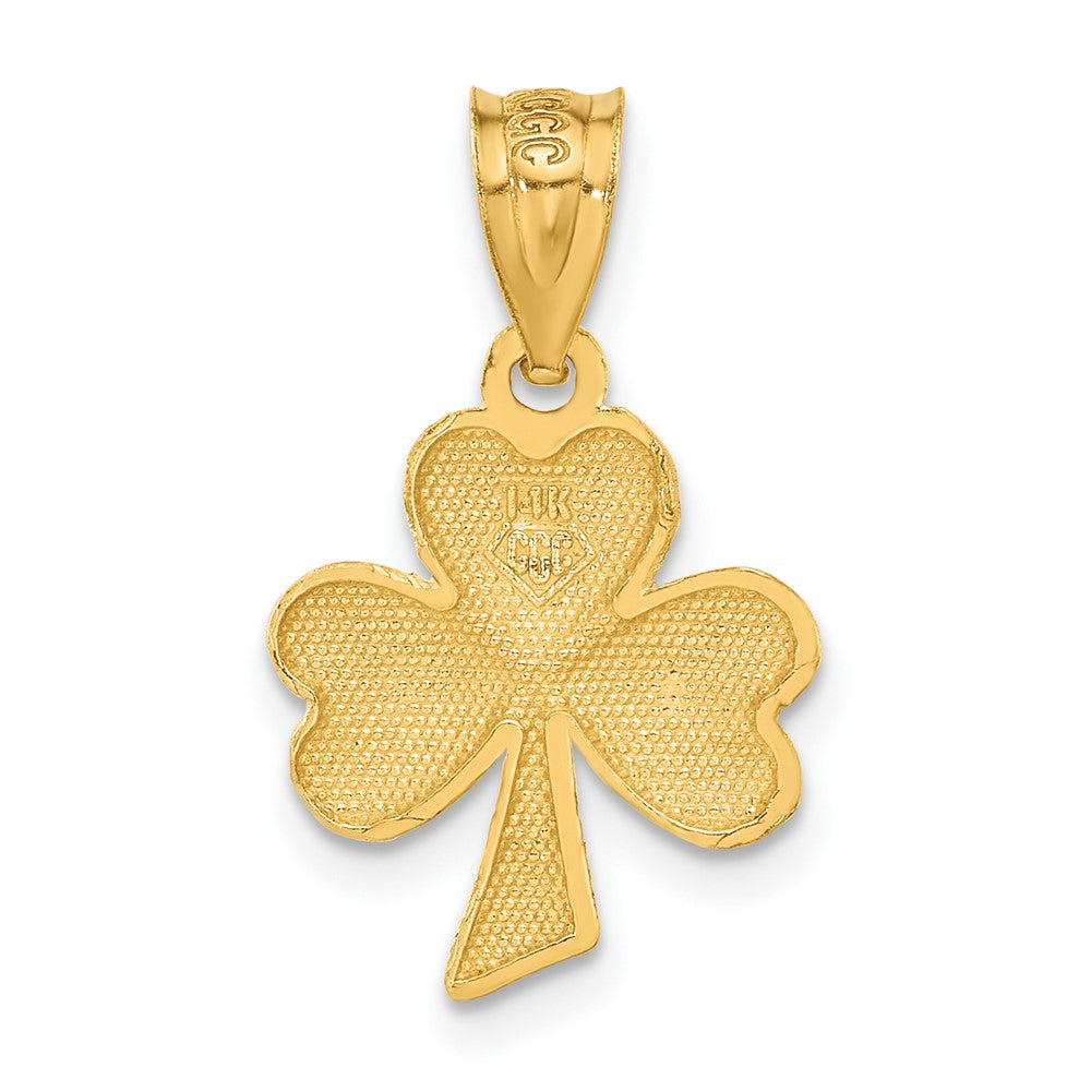 14k Yellow Gold 12 mm Shamrock Charm (1.06 grams)