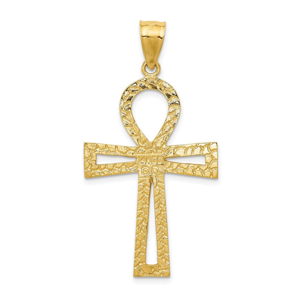 14k Yellow Gold 24 mm Ankh Cross Pendant (4.75 grams)