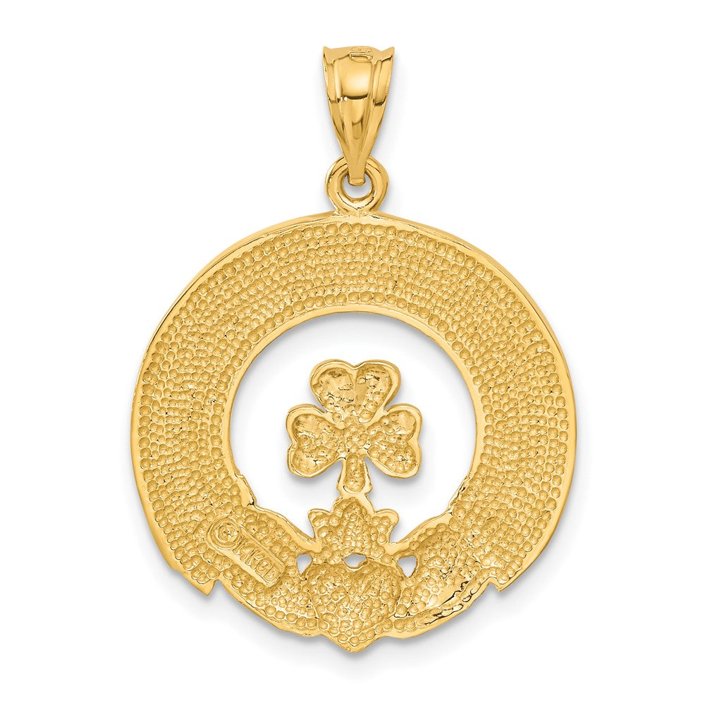 14k FRIENDSHIP LOYALTY LOVE Claddagh Pendant (4.13 grams)