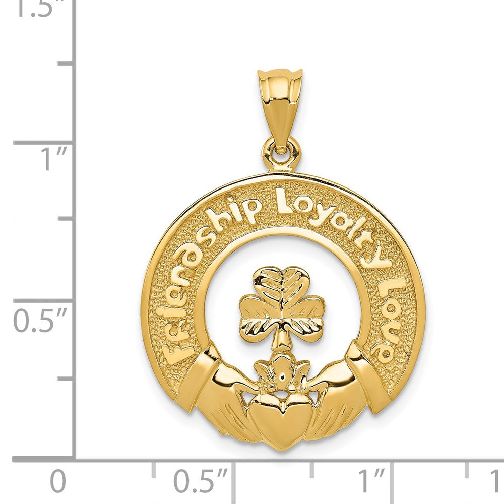 14k FRIENDSHIP LOYALTY LOVE Claddagh Pendant (4.13 grams)