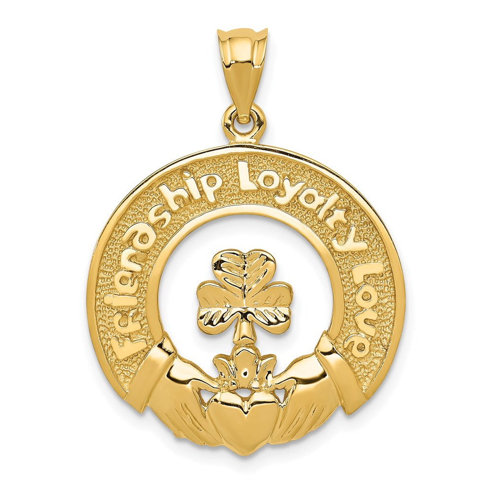 14k FRIENDSHIP LOYALTY LOVE Claddagh Pendant (4.13 grams)