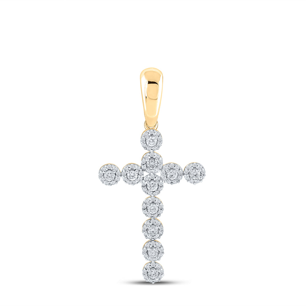 10Kt Yellow Gold 1Ctw-Dia Cn Cross Mens Charm (4.38 grams)