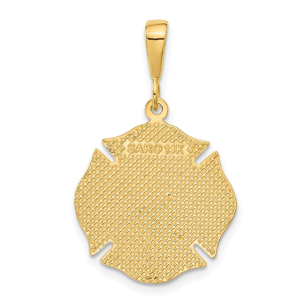 14k Yellow Gold 19.5 mm FIRE RESCUE Pendant (3.09 grams)