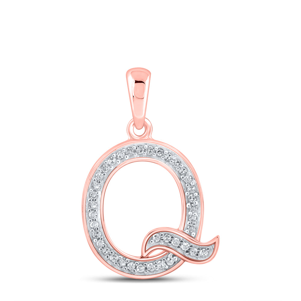 1/12Ctw-Dia P1P2 Ladies Initial "Q" Pendant (0.67 grams)