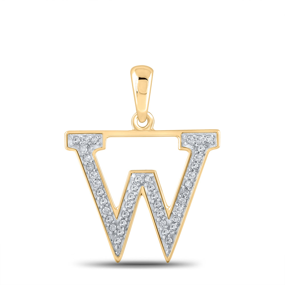 1/12Ctw-Dia P1P2 Ladies Initial "W" Pendant (0.71 grams)