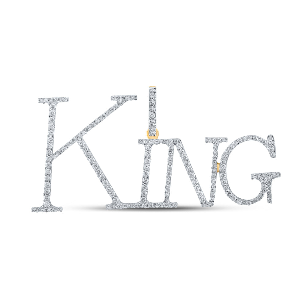 1Ctw-Dia "King" P1 Mens Initial Pendant (3.51 grams)