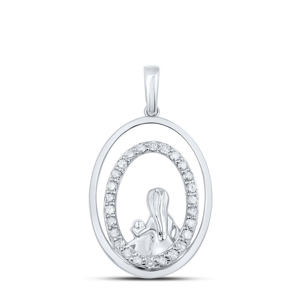 1/5Ctw-Dia P1 Mom Child Gift Pendant (1.89 grams)