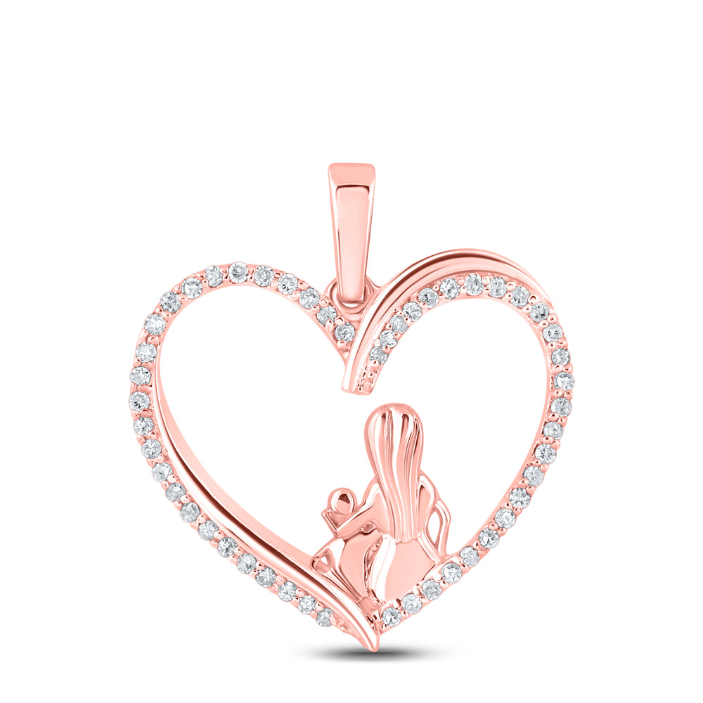 1/5Ctw-Dia P1 Mom Child Heart Gift Pendant (1.69 grams)
