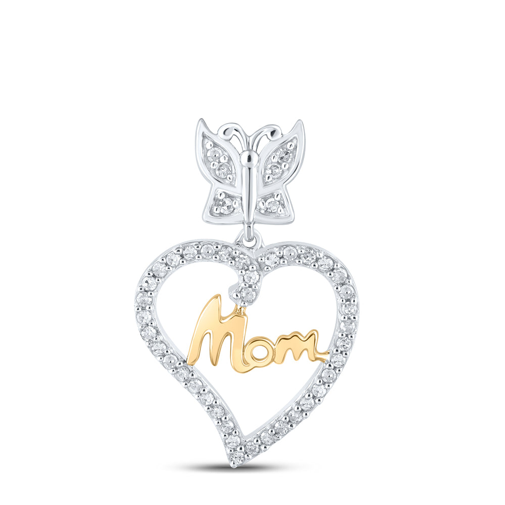 1/8Ctw-Dia P1P2 Mom Heart Pendant (1.47 grams)