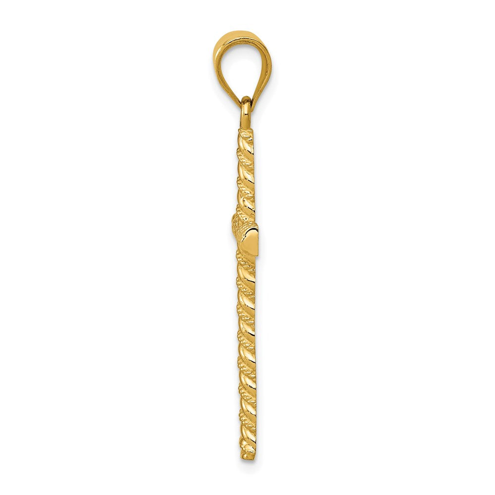 14k Yellow Gold 18 mm Twisted Cross Pendant (1.78 grams)