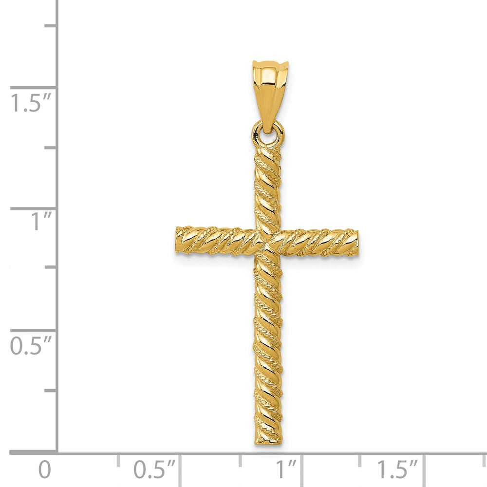 14k Yellow Gold 18 mm Twisted Cross Pendant (1.78 grams)