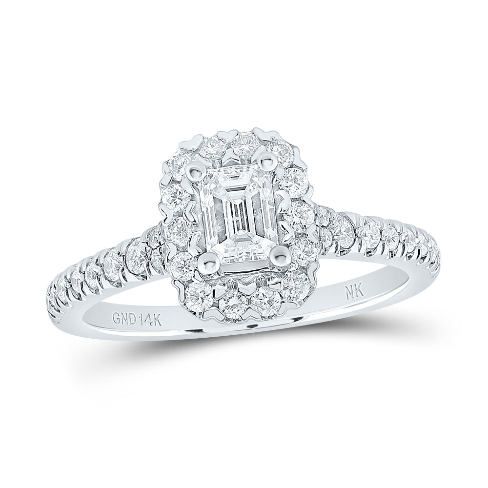 1 Ctw-Dia Nk 1/2Ct-Ceme  Single Halo Engagement Ring (3.26 grams)