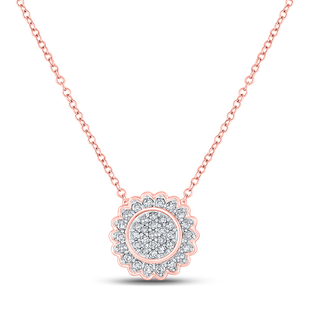 10Kt Rose Gold 1/5Ctw-Diamond Gift Round Necklace (1.33 grams)