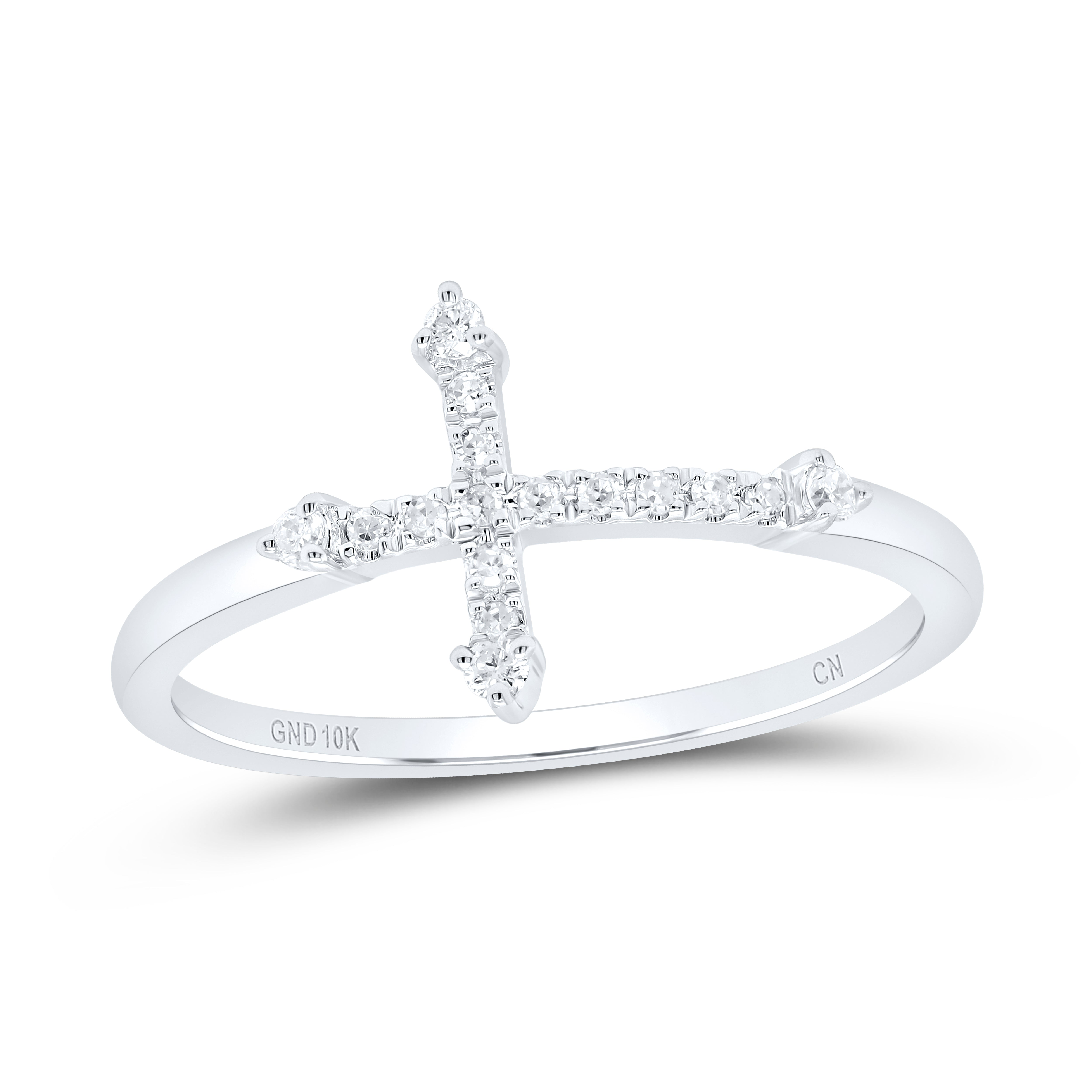 1/10Ctw-Nat Dia Cn Cross Ring (1.6 grams)