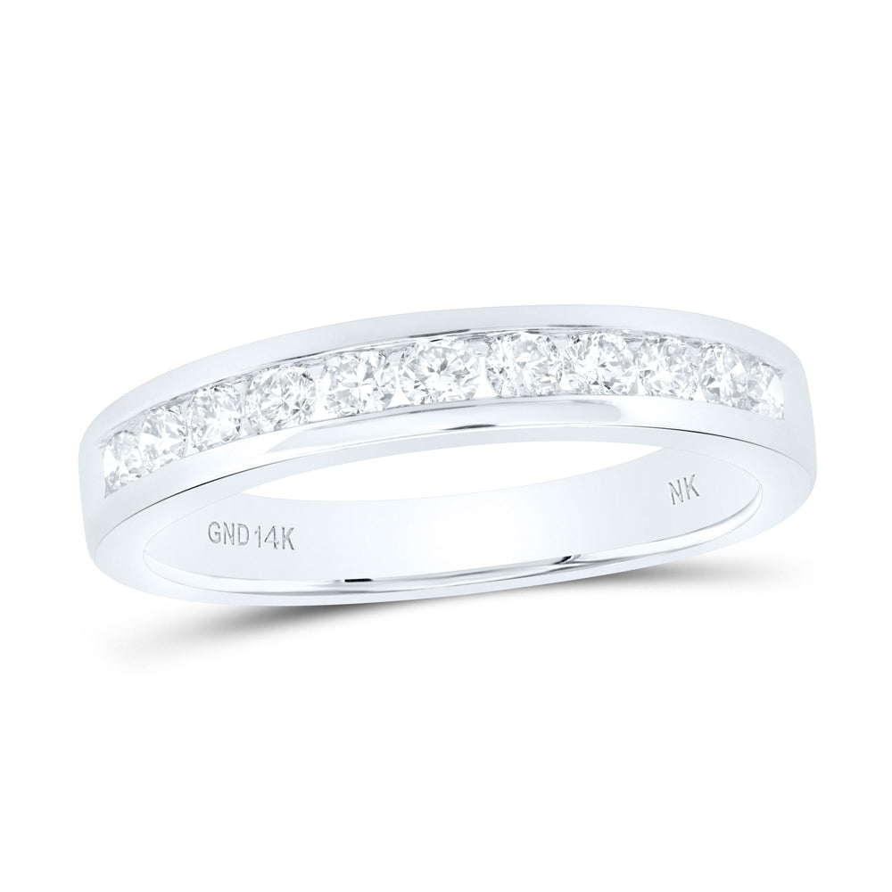 14Kt White Gold 1/2Ctw Diamond Ladies Band (3.44 grams)