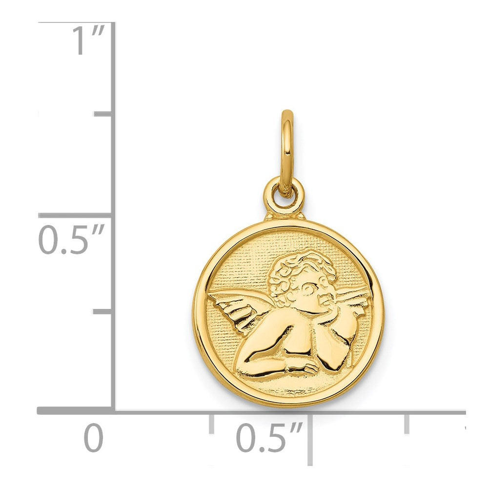 14k Yellow Gold 13 mm Polished Angel Charm (1.09 grams)