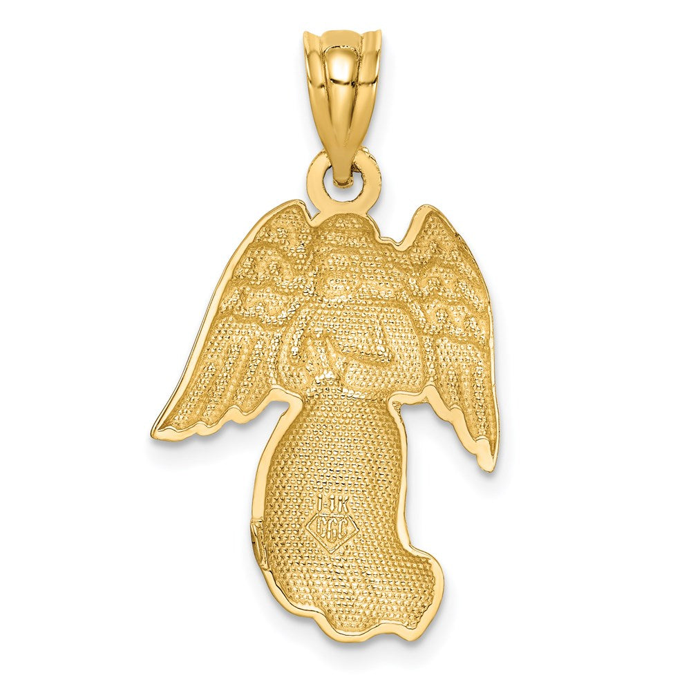 14k Yellow Gold 17 mm Polished Angel Charm (1.72 grams)