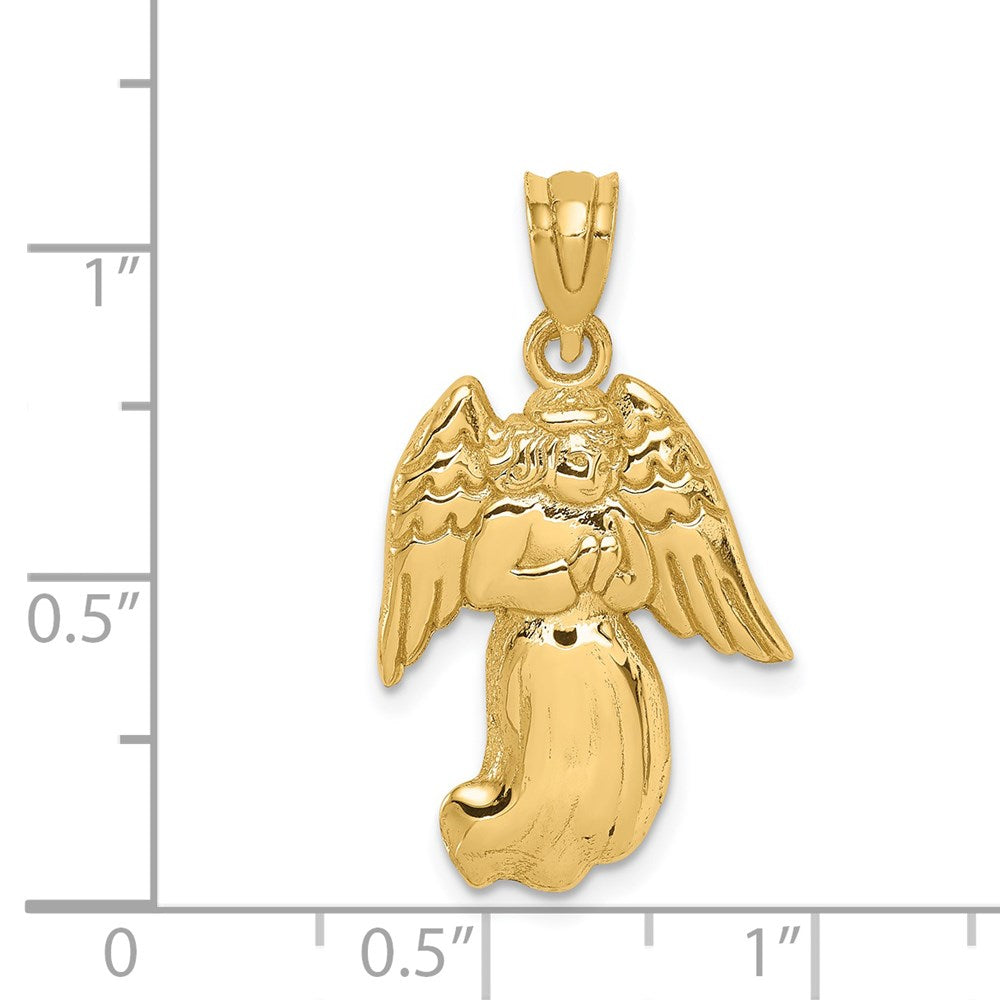 14k Yellow Gold 17 mm Polished Angel Charm (1.72 grams)