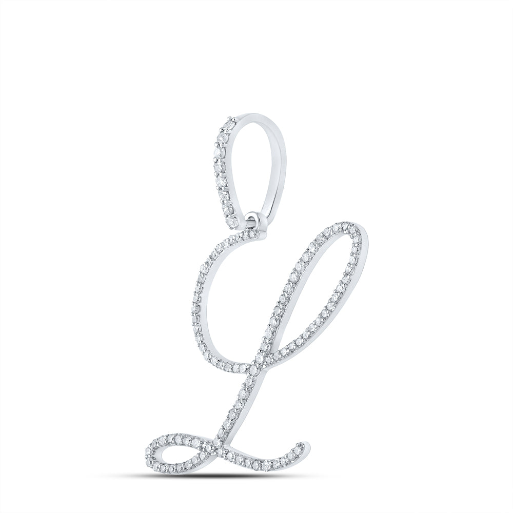 1/2Ctw-Dia P1 Initial "L" Gift Pendant (1.895 grams)