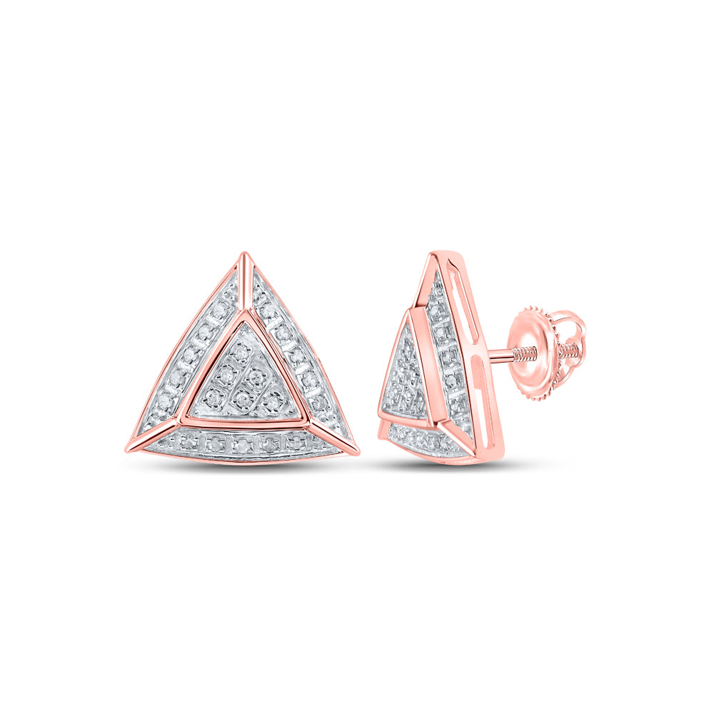 10Kt Rose Gold 1/8Ctw-Dia Gift Triangle Earring (2.16 grams)