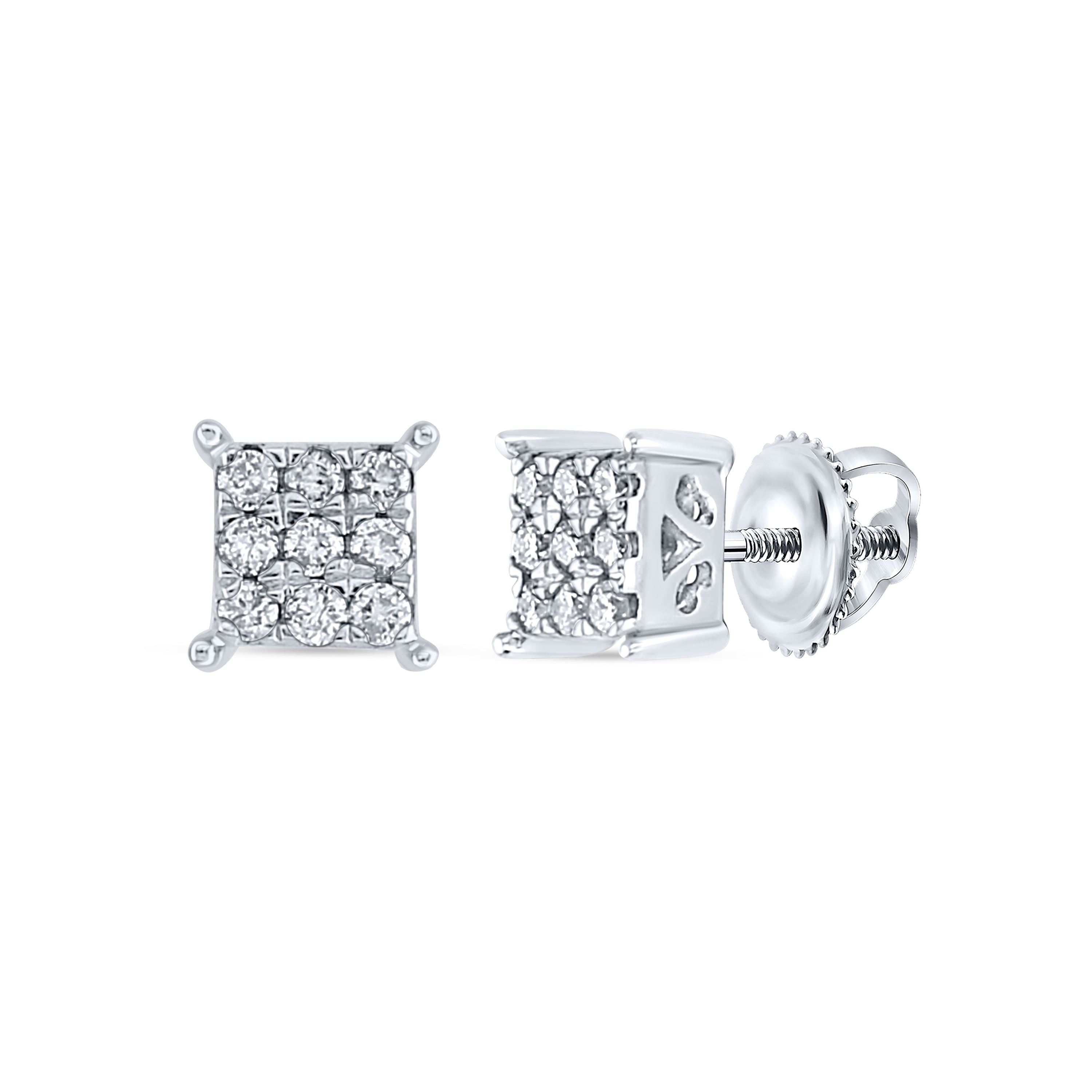 1/6Ct-Dia Nk Fashion Square Earring (1 grams)
