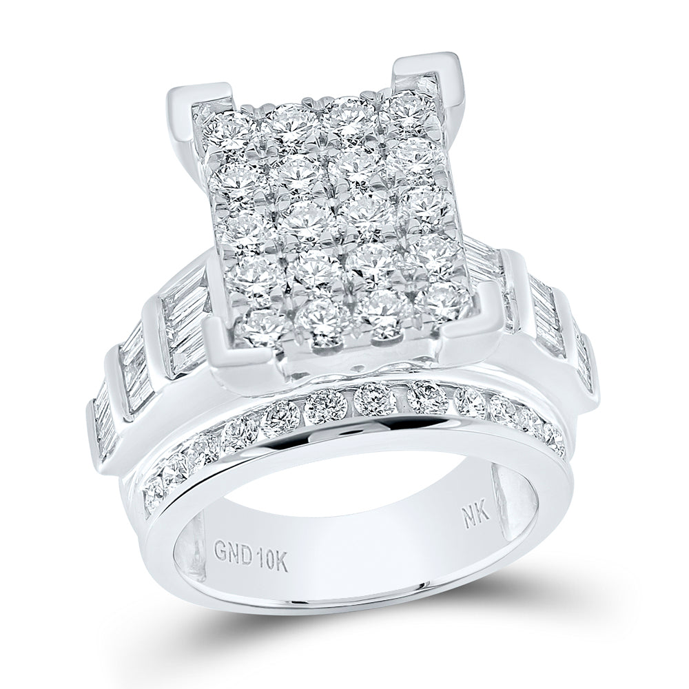 10Kt White Gold 3Ctw-Dia Nk Fashion Ring (10.76 grams)