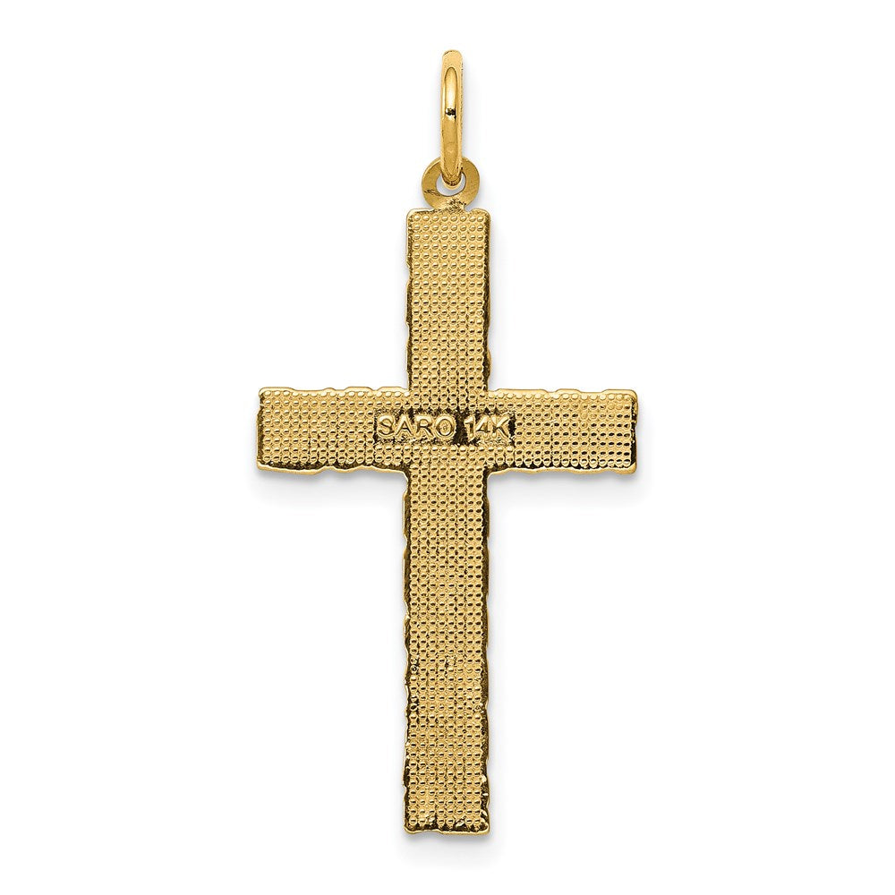 14k Yellow Gold 16 mm Nugget Style Cross Pendant (1.43 grams)