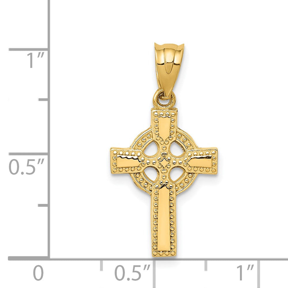 14k Yellow Gold 14 mm Celtic Cross Pendant (0.92 grams)