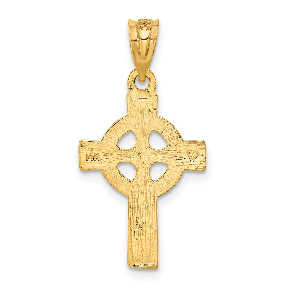 14k Yellow Gold 16 mm Celtic Cross Pendant