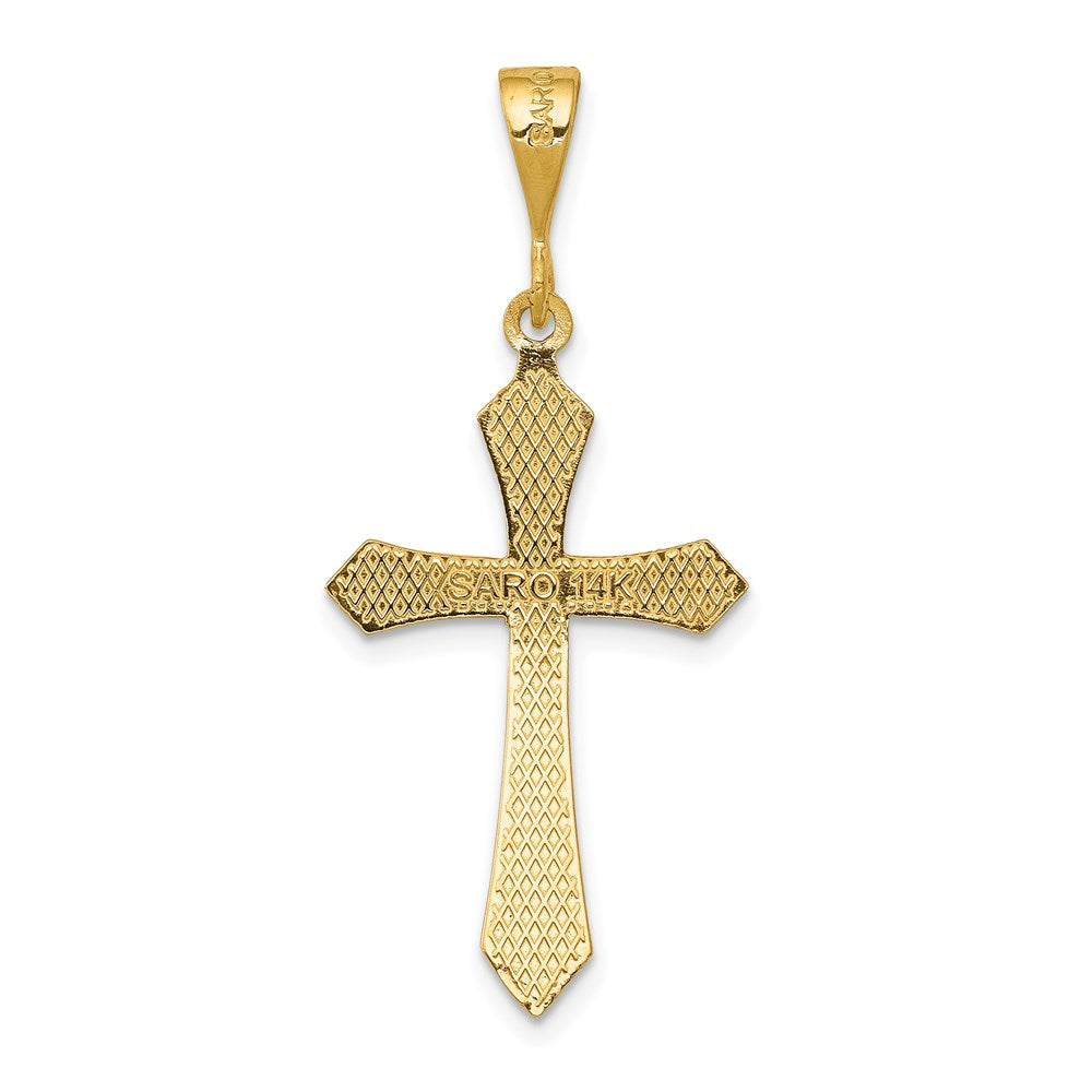 14k Yellow Gold 16 mm Passion Cross Pendant (1.48 grams)