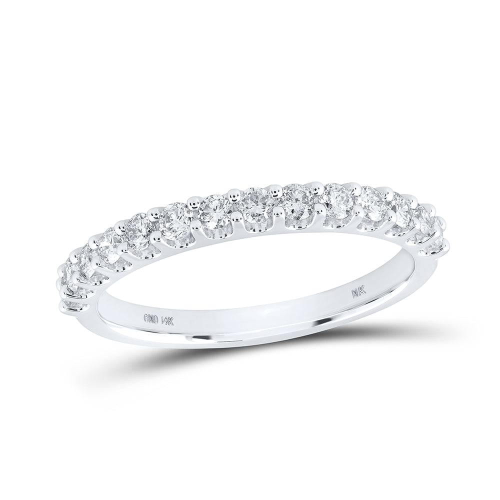 14Kt White Gold 1/2Ctw Diamond Ladies Band S6 (2.07 grams)