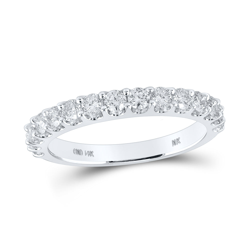 14Kt White Gold 7/8Ctw Diamond Ladies Band S8 (2.48 grams)