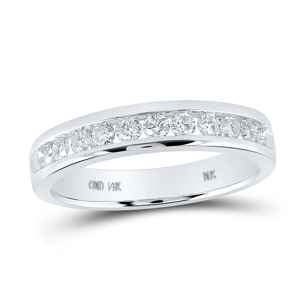 14Kt White Gold 1/2Ctw Diamond Ladies Band S8 (3.44 grams)
